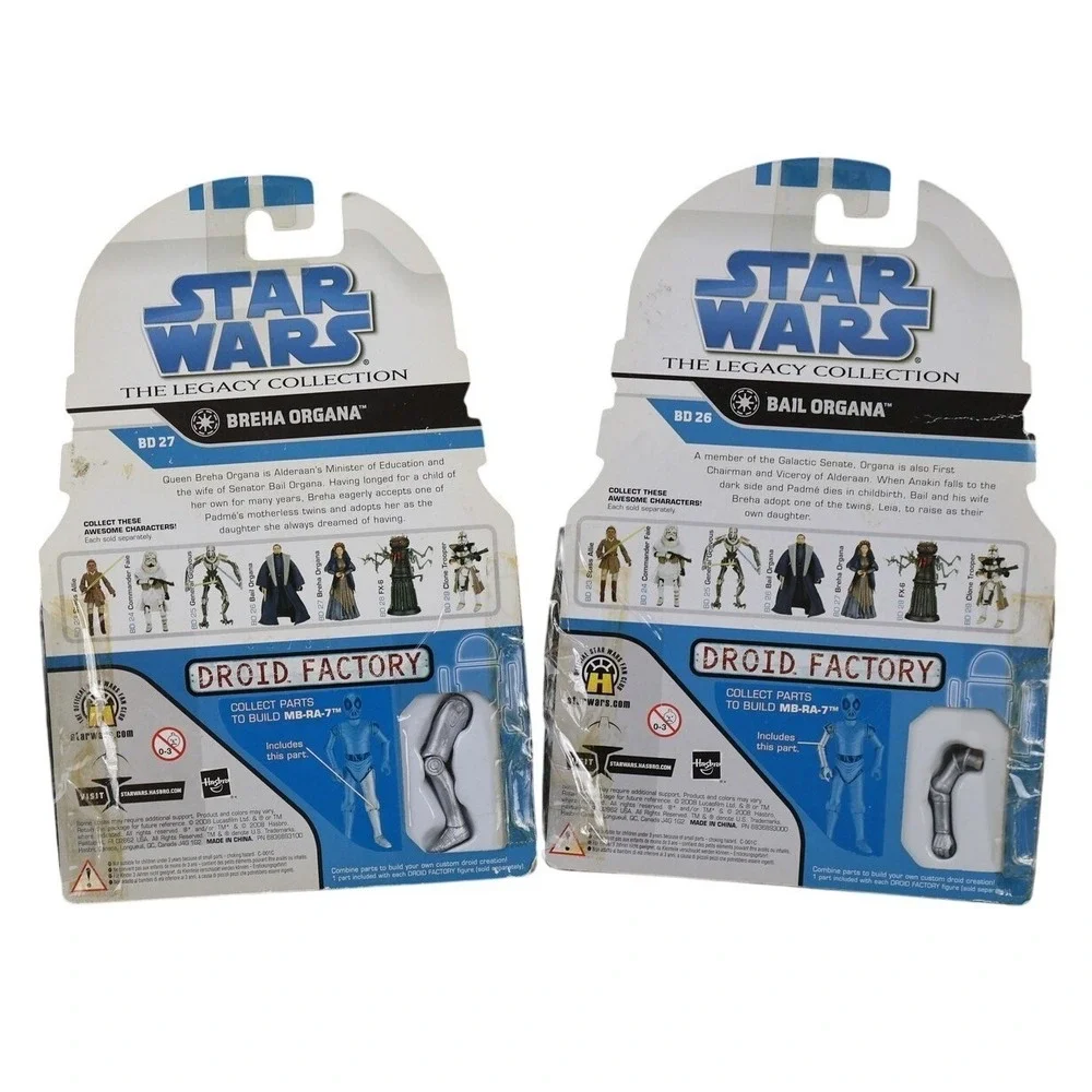 Hasbro Star Wars Legacy Bail & Breha Organa Action‎ Figure Lot Blue New Boxed